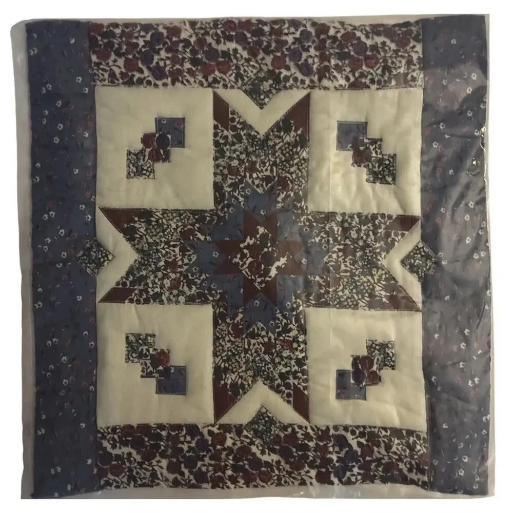 Vtg 1992 Quilt Block Set of 14 Cottage Floral Star Patchwrk Square Craft Project
